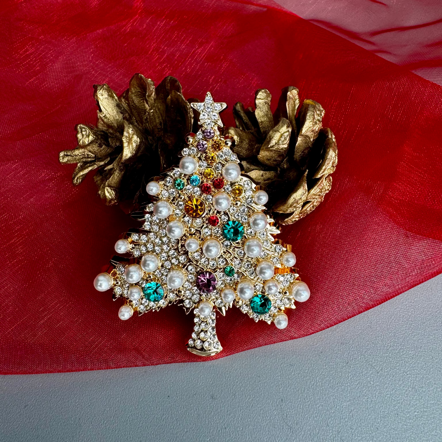Crystal Tree Brooch