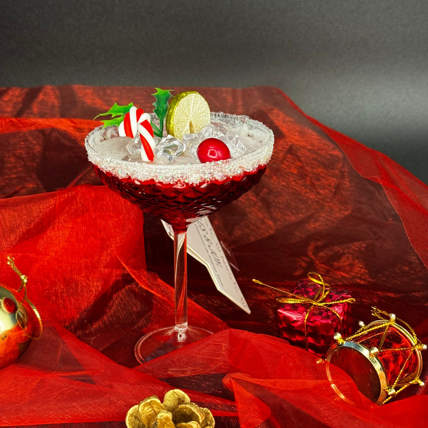 Tall Cocktail Christmas Tree Decoration