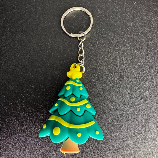 Christmas Tree with Yellow Star Keychain