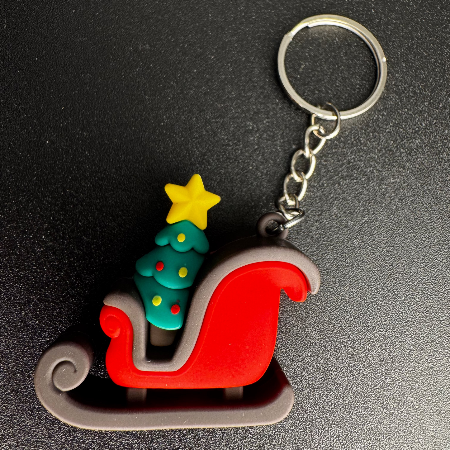 Santa’s Sleigh with tree Keychain