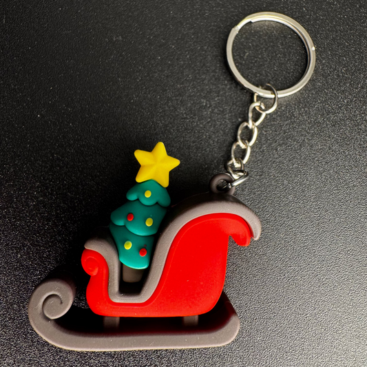 Santa’s Sleigh with tree Keychain